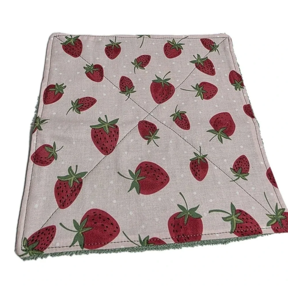 Strawberries &‎ Lemons Custom Terry Towel Washcloth 2pc Set, For Home & Body